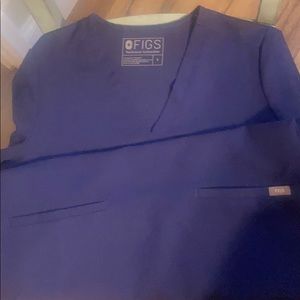 Likenew figs women scrub top 2 pockets navy size S
